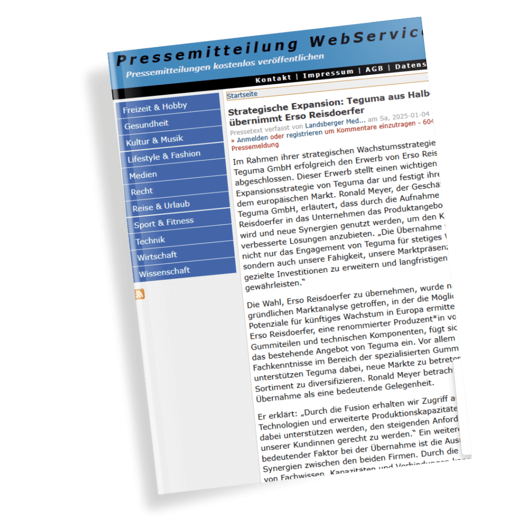 Hochwertige Gummiprodukte und Gummikomponenten – Teguma GmbH Halberstadt