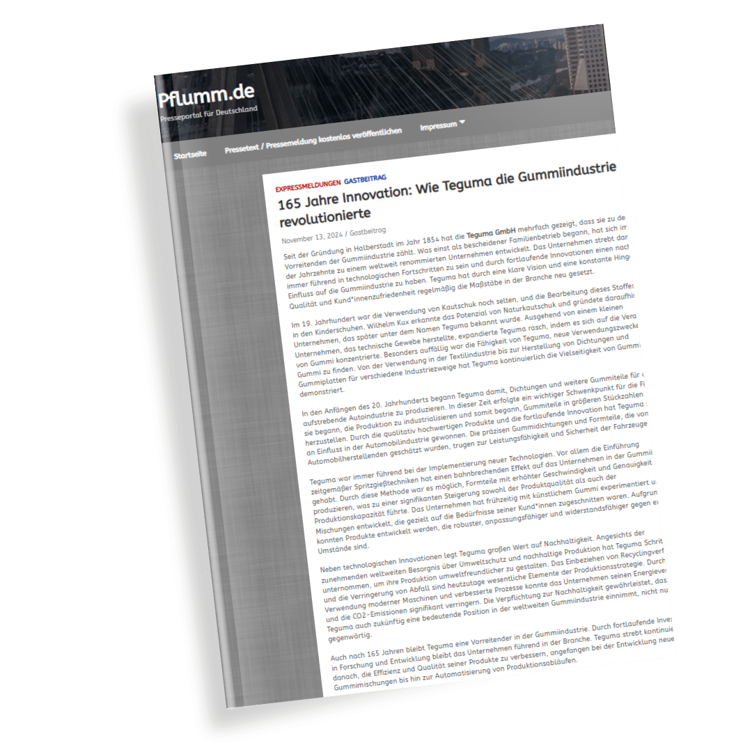 Hochwertige Gummiprodukte und Gummikomponenten – Teguma GmbH Halberstadt