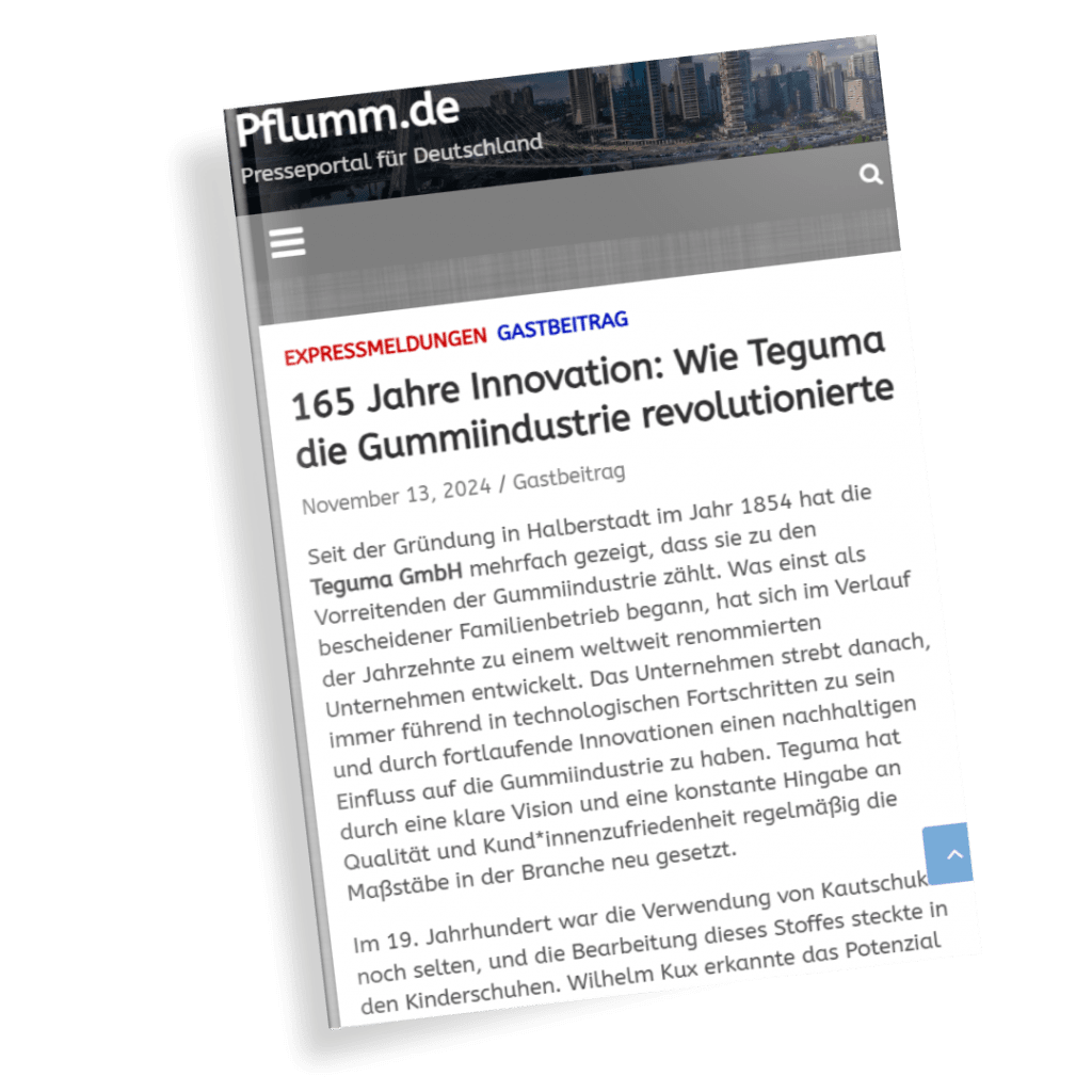 Hochwertige Gummiprodukte und Gummikomponenten – Teguma GmbH Halberstadt