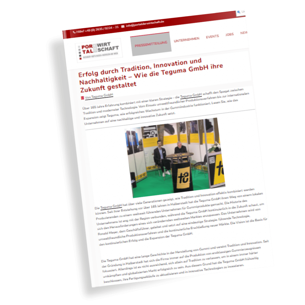 Hochwertige Gummiprodukte und Gummikomponenten – Teguma GmbH Halberstadt