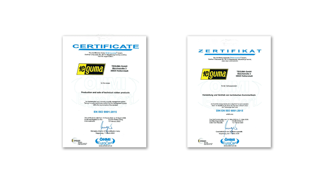 Hochwertige Gummiprodukte und Gummikomponenten – Teguma GmbH Halberstadt